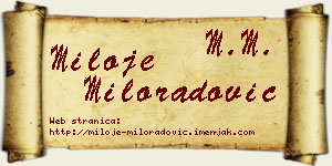 Miloje Miloradović vizit kartica